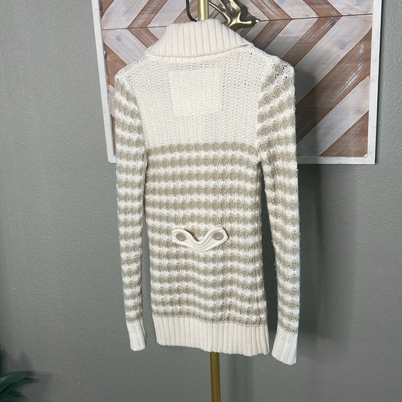 Arizona cream & taupe button down cardigan size small - Picture 8 of 8